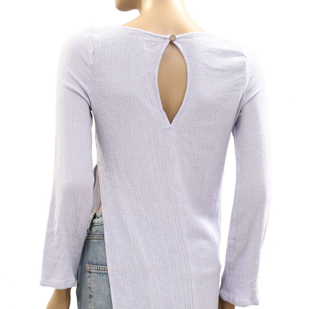 Free People Free-Est Stroll In The Sun Maxi Top Long Sleeve Cotton Blue S 287044 - Picture 6 of 8